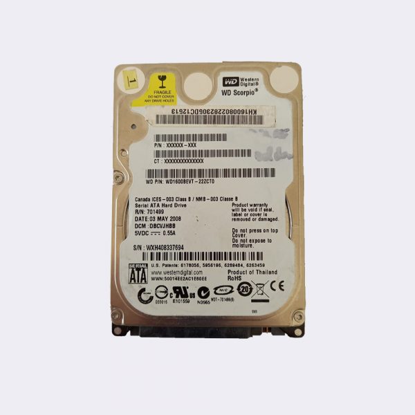 HD Western Digital WD1600BEVT 160GB