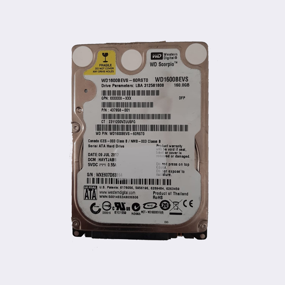 WESTERN DIGITAL WD1600BEVS 160GB